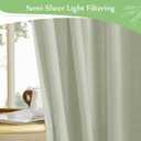 KGORGE Green Linen Curtains 84 Inches for Living Room, Boho Light Filtering Semi Sheer Linen Textured Curtains for Bedroom Farmhouse, Back Tab Rod Pocket, Sage Green, 2 Panels, 52" W x 84" L