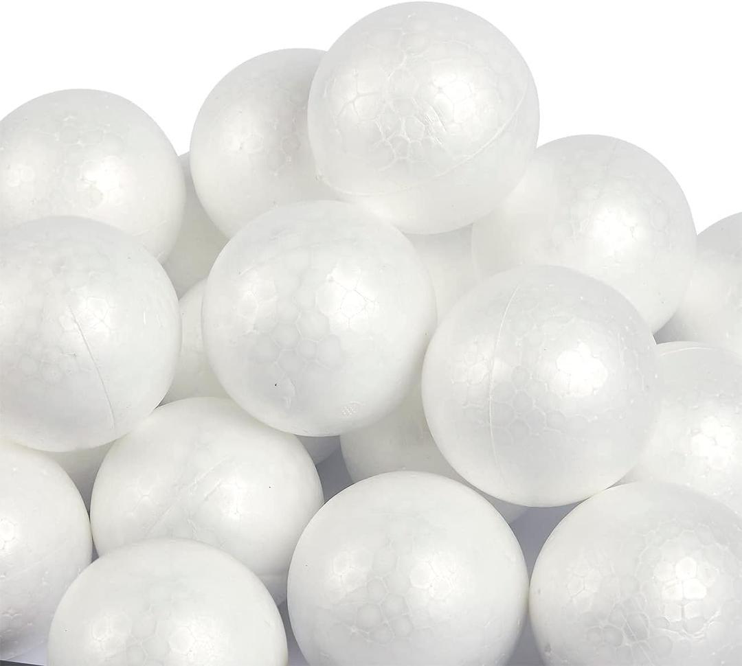 LOMIMOS 40pcs 3 Inch Foam Balls, White Craft Balls for Arts & Crafts DIY Crafts Making Ornaments Decoration School Projects Easter Christmas Party Supplies