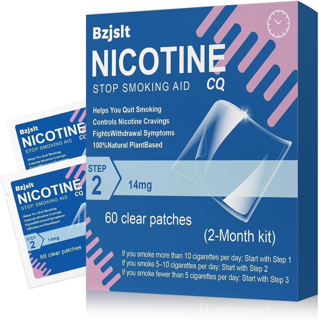 Step 1 Nicotine Patches, 21mg, 60 Count 24-Hour Stop Smoking Aid, Nicotine Replacement Therapy for Smoking Cessation, 2-Month Transition Supply