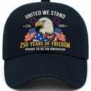 United States 250th Anniversary Hat - 1776-2026 Embroidered Freedom Eagle Baseball Cap, 250th Anniversary USA Hat for Men and Women Dark Blue