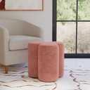 HomePop 18" Clover Ottoman - Pink Chenille, 18.3"D x 18.3"W x 18.3"H