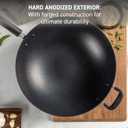 T-Fal Ultimate Hard Anodized Nonstick Wok 14 Inch, Oven Broiler Safe 350F, Non Stick Stir-Fry Pan, Cookware, Pots and Pans, Kitchen, Versatile Deep Frying, Saut, Braise, Stew, Dishwasher Safe, Onyx