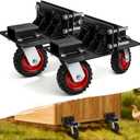 Chicken Coop Wheels Kit with Lift System - Set of 4 Heavy Duty Foldable Caster Wheels, Maximum Load Capacity 700 lb, Ideal for Large or Small Hen House, Durable Chicken Coop Accessory