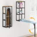 GILLAS Wall-Mounted Iron Board with 3 Storage, Ironing Board Full Size, Tabletop Ironing Stand, Iron Table for Home, Apartment, Rustic Brown