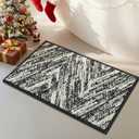 Woven Bath Mat, Modern Bathroom Rug Non-Slip, Washable, Ultra-Absorbent, Quick-Drying Minimalist Bathroom Decor (Black, 24"x16")