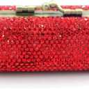 Bling Rhinestone Crystal Lipstick Case Holder Organizer bag Cosmetic Storage for Women's Lipstick Jewelry Kit (Red)