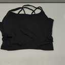 BRXL Womens Twist Back Sports Bra Longline Buttery Soft Low Impact Yoga Bra Removable Pads Scoop Neck Crop Top (Black, M)