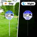 GicnKeuz Video Surveillance Sign with 28" Stake for Outside, 10"x10" Security Sign - Rust Free Heavy Reflective Aluminum, Fade Resistant/Waterproof, Including Screws, Easy to Install, Outdoor Use (2 PACK)