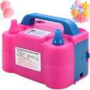 Balloon Pump Electric,110V 600W Balloon Blower Inflator Dual Nozzle Air Pump Balloons Inflator for Decoration, Party, Sport,Gifts:2 Balloon Tying Tools (Red)