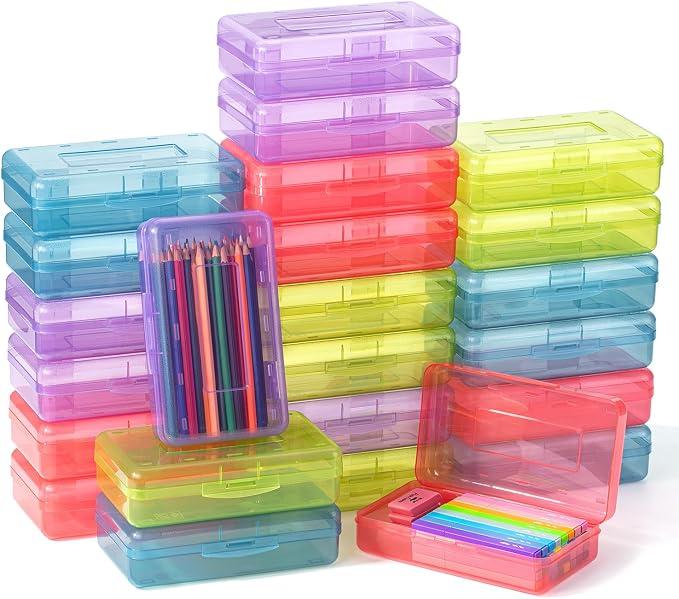 Mr. Pen- Plastic Pencil Case Box, 24 Pack, Colorful