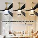 Ceiling Fans with Lights, Ceiling Fans with Lights and Remote Control, 60 inch Ceiling Fan with Light, Outdoor Ceiling Fans for Patios 3 Blade Bedroom Living Room-Matte Black and Gold