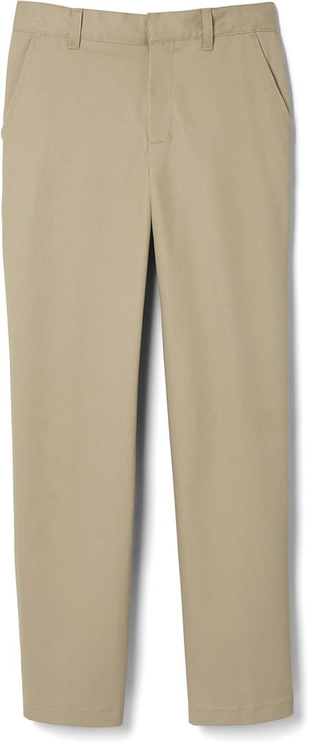 French Toast Boys' Relaxed Fit Twill Pant with Adjustable Waist in Standard Slim and Husky (14, Khaki Beige)