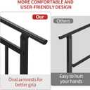 Metty Metal Hand Rails for Outdoor Steps3 Steps Stair Handrail & Indoor Stair Railing KitRailings for Outdoor Steps for Fence & Outdoor Steps(3 Step- Black)