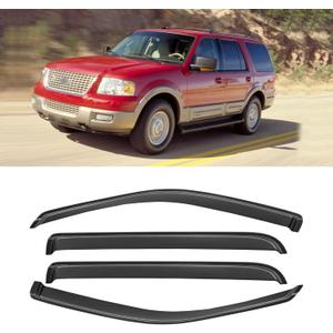 Window Rain Guards for 2002-2010 Ford Explorer/Mercury Mountaineer, Window Visor Guard Vent Wind Shade Deflector Rain Shield Protector Sun Visor for 2003-2010 Lincoln Aviator, Outside-Mount, 4PCS