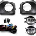 Not Halogen Fog Lights Assembly Compatible with Tacoma SR SR5 2016-2023 w/Bezels and Wiring Harness and Switch Kit and Pair H11 60W 12V Bulbs Right and Left Side