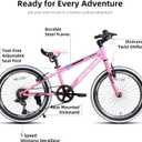 JOYSTAR Lubbock 20 24 Inch Kids Bike for Boys & Girls Ages 7-12 Years Hardtail Mountain Bike for Kids with 1-Speed/7-Speed Drivetrain, White Wall Knobby Tires, Kids' Bicycle