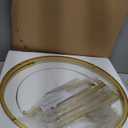 Gold Nesting Coffee Table Set of 2, Small Glass Nesting Tables for Living Room Bedroom, Accent Tea Table with Metal Frame