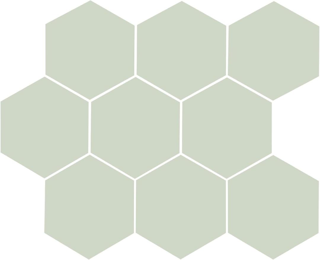 6-Sheet Sage Green Hexagon Peel and Stick Backsplash for Kitchen and Bathroom, Honeycomb Faux Ceramic Matte Self Adhesive Wall Tiles (11.8" x 10.2")