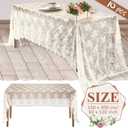 Reginary Ivory Lace Tablecloths - 10 Pack, 59 x 118 Inches, Floral Lace Embroidered Rectangle Table Overlay for Wedding, Baby Shower, Party Supplies