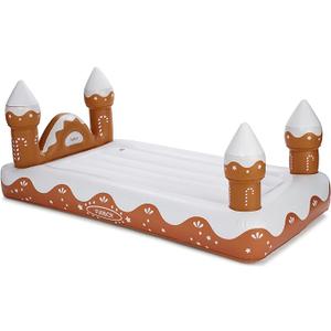 FUNBOY Kids Gingerbread House Holiday Sleepover Travel Bed & Air Mattress. Perfect for Sleepovers. Twin 73"L x 42"W x 15"Th