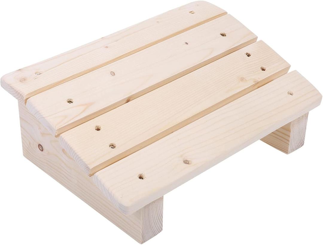 Wooden Foot Stool Under Desk Footrest - Slanted Office Foot Rest for Home and Work, Ergonomic Design to Relieve Tendon Pain, Portable and Compact Size for Travel and Daily Use