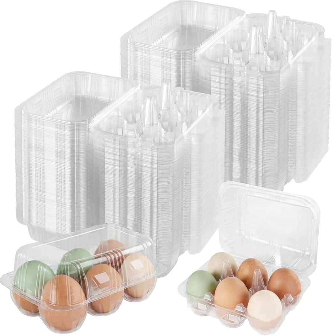 120 Pack Egg Cartons Cheap Bulk Reusable Half Dozen Egg Cartons 6 Count Plastic Egg Containers for Home Ranch Farm Commercial Market Display, 2×3 Grids