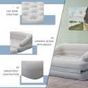 Inflatable Sofa Bed for Camping, Pool Float Couch Outdoor Flocked Mattress Bed with Armrest, Full Size