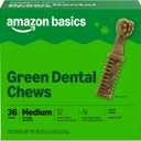 Amazon Basics Dental Dog Treats to Help Clean Teeth & Freshen Breath for Medium Dogs, Unflavored, Per Pack: 36 Count, 2.25 pounds (Previously Wag) Best By 11/27/27