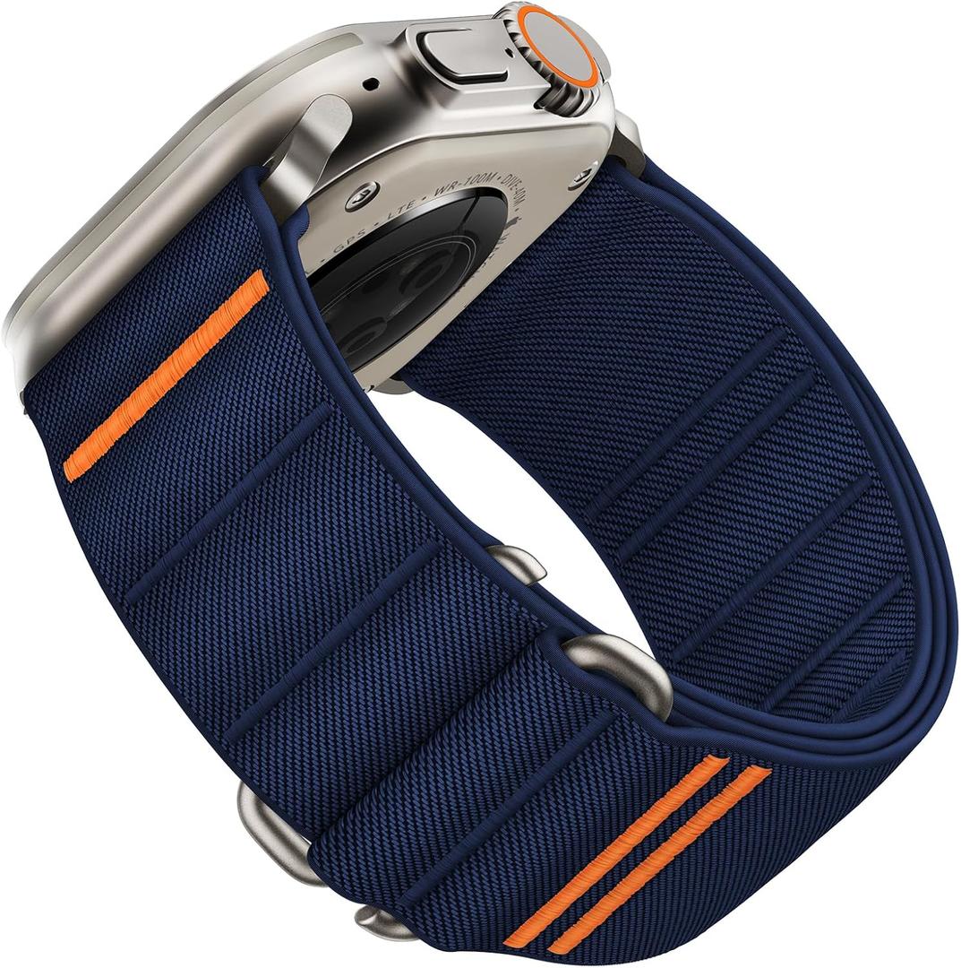 Suitisbest Sport Bands Compatible with Apple Watch Ultra Band 49mm 46mm 45mm 44mm 42mm 38mm 40mm 41mm, Stretchy Nylon Sport Loop Strap for iWatch Series 11 10 9 8 7 6 5 4 3 2 1, SE 3 2 1, Ultra 3 2 1 (Midnight Blue)
