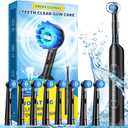 TEETHEORY Rotating Electric Toothbrush for Adults with 8 Brush Heads, Sensitive Gum Care Electric Toothbrush with 3 Modes and 2 Min Smart Timer, Rechargeable Last 60 Days (1 Count (Pack of 1), Black)