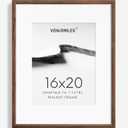 16x20 Picture Frame Natural Solid Walnut Photo Frames with 11x14 Removable Mat Wall Hanging Large Handcrafted Frame with HD Plexiglass Wall and Tabletop Display Large Poster Frame
