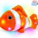 Glow Guards 12" Glowing Goldfish Plush Light Up Stuffed Animals Soft Plush Pillow Birthday Gifts for Toddler Kids Girls Boys (Orange)