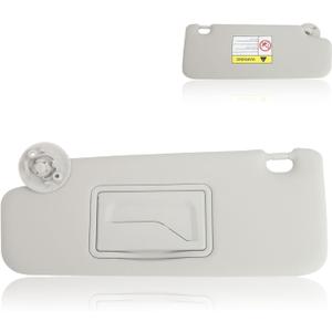 ZONFANT Grey Left Driver Side Sun Visor Without Sunroof Compatible with Chevy Vehicle 2012-2020 Sonic, 2013-2016 Spark, Replace#95055012 95327505 95473602 42478249