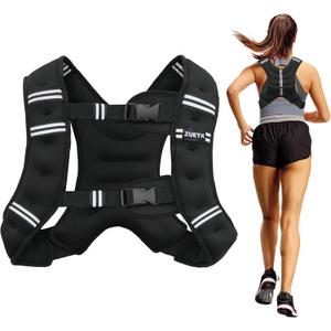 Weighted Vest, 25lb Weight Vest with Reflective Stripe, Weighted Vest for Men Women Workout Equipment for Strength Training, Running, Jogging, Fitness, Weight Loss (Black)