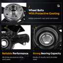 2 PCS Front Steering Knuckle & Wheel Bearing Hub Assembly Fit for Volkswagen for Beetle 1998-2010, for Golf 1999-2006 1.9L, for Jetta 1999-2005, with 280mm Rotor Only, 698-374, 698-375, Left Right