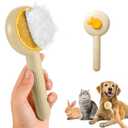 New pet brush,cat brush with release button,Self Cleaning Slicker Brush for Dogs & Cats,dog brush for shedding,puppy brush,Easy Desheding(Light Beige)