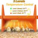 Heating Brooder Plate for Chicks Ducklings, Adjustable 3 Levels Temperature Brooder House for Keeping Poultry Warm(Orange, L)