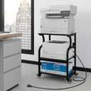 Natwind Large Printer Stand,24''x20''x29''Printer Table with Adjustable Storage Shelf,3 Tier Rolling Printer Cart with Wheels,Home Office Multifunctional Shelves for Heat Press (Black)