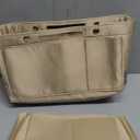 ZTUJO Purse Organizer Insert For Handbags, Silky Bag Organizer With 2 Zippers For Speedy Neverful Tote and More (Beige, Large)