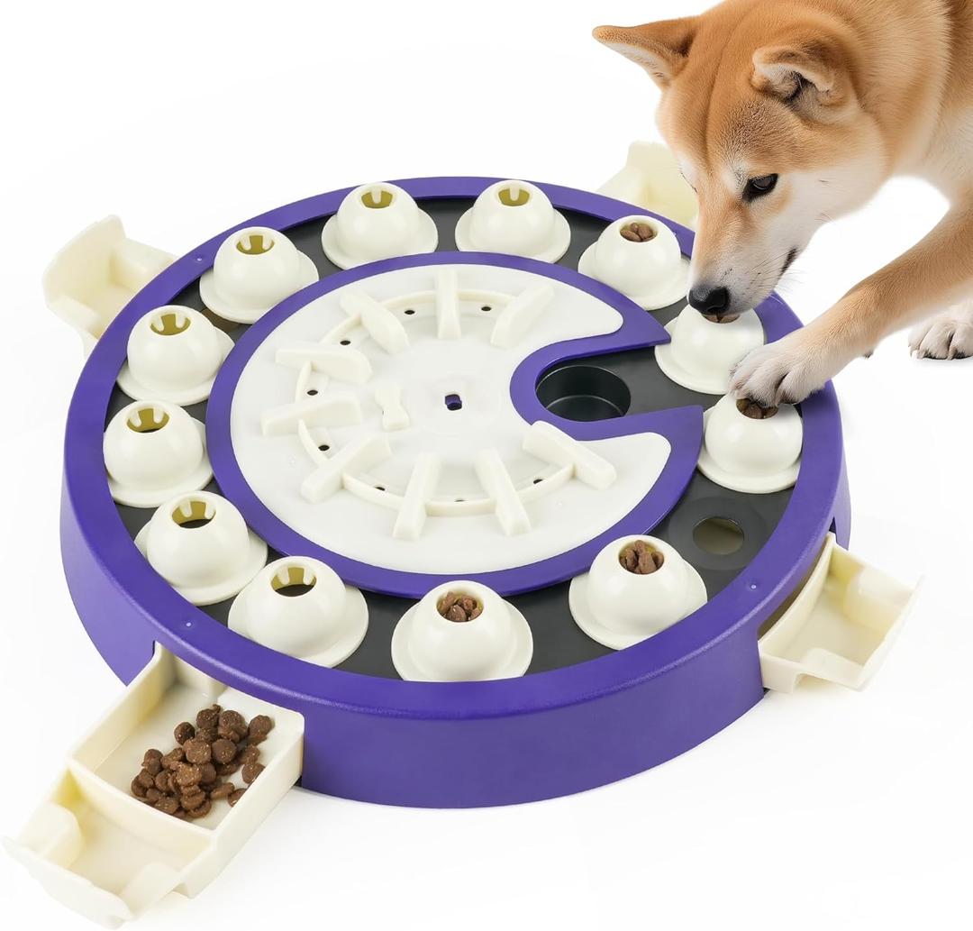 Dog Puzzle Toy, Level 3 in 1 Interactive Dog Toys for Boredom, Food Treat Dispensing Slow Feeder, Brain Mental Stimulation Puzzles Games for Small Medium Large Smart Dogs