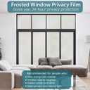 HIDBEA Frosted Window Privacy Film - Non Adhesive Static Cling Glass Stickers Sun UV Blocking Heat Control Door Covering Decals for Home Office, 55.1 x 393.7 Inch