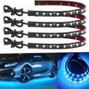 12V Led Light Strip 32CM Waterproof Ice Blue Led Strip Lights for Cars Motorcycles Golf Cart Interior & Exterior Marine Boat 5050 18SMD,Pack of 4
