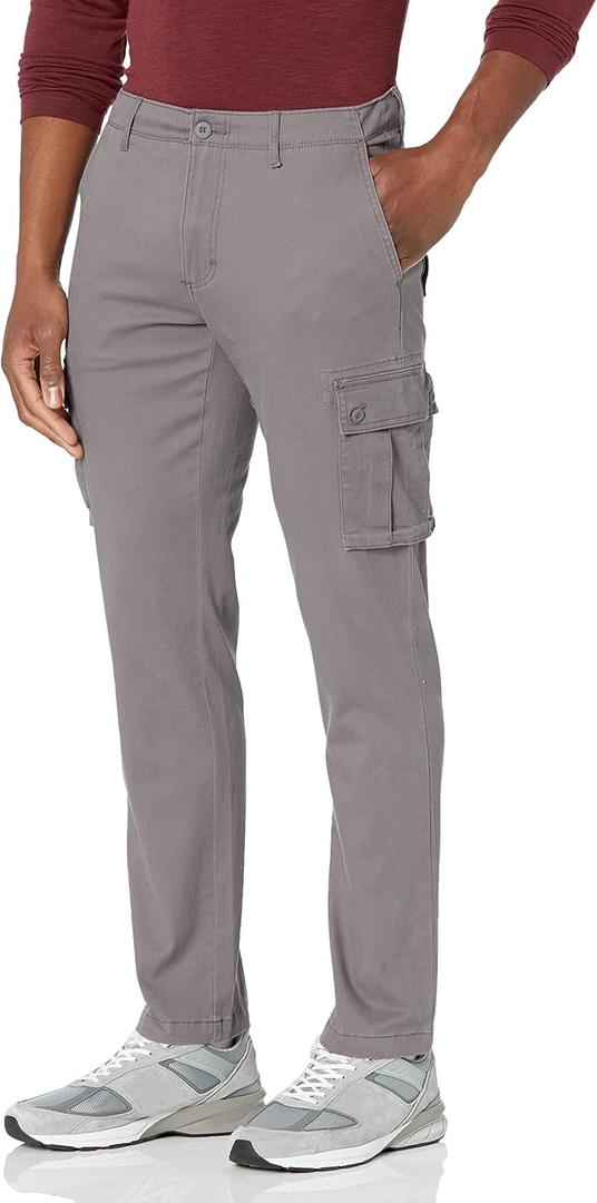Amazon Essentials Men's Slim-Fit Stretch Cargo Pant (28W x 32L, Dark Grey)