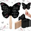 Beeveer 50 Pcs Funeral Favors Fans Memorial Paper Celebration of Life Handheld Fans with Wooden Handle Hand for Funeral Guests Services Condolence Sympathy Gift Supplies
