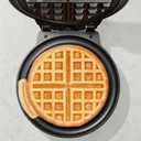Chefman Anti-Overflow Belgian Waffle Maker w/Shade Selector, Temperature Control, Mess Free Moat, Round Iron w/Nonstick Plates & Cool Touch Handle, Measuring Cup Included, Black