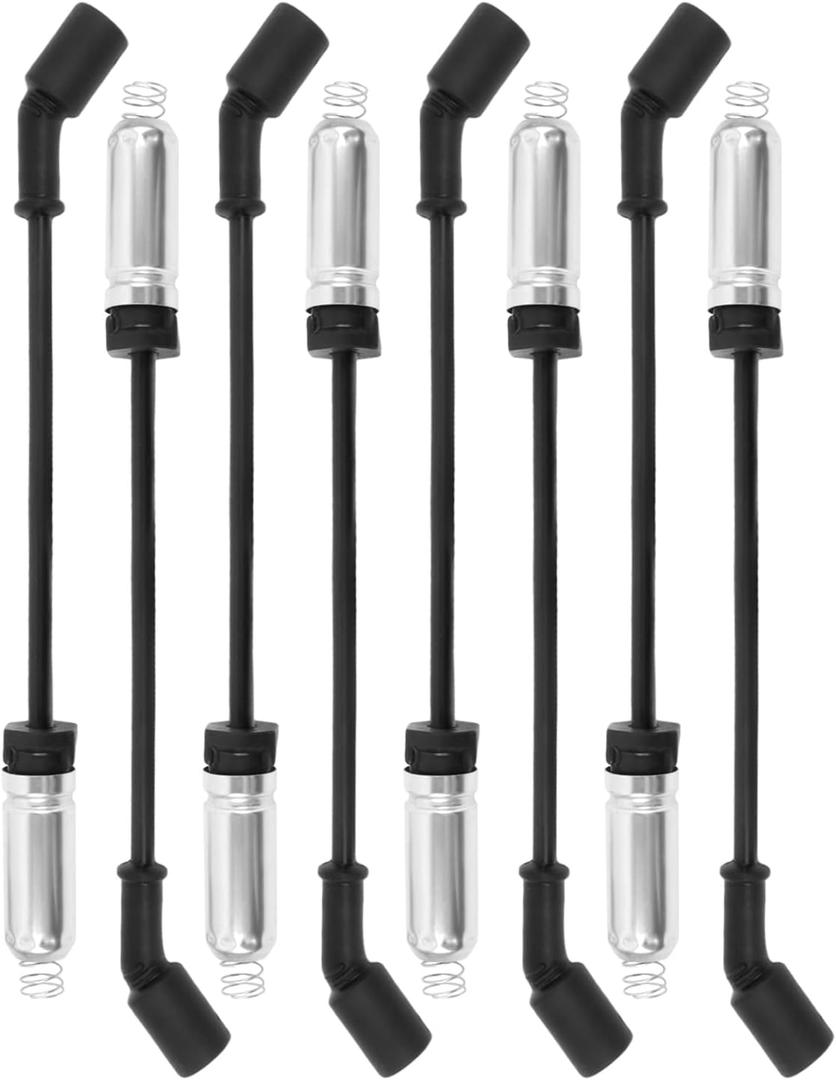 9748HH Spark Plug Wire Set Ignition Wires Compatible with 99-06 sliverado Sierra Tahoe Yukon, 8.0mm Spark Plug Wires Set with Heat Sheild (Black) (002BY)