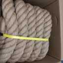 Jute Rope Heavy Duty 2 Inch 25 Feet, Natural Hemp Rope, Twisted Hemp Rope for Crafts, Gardening, Bundling, Climbing, Hammock, Nautical rope, Tug of War rope, Railings, Home Decorating (2 Inch×25 Feet)