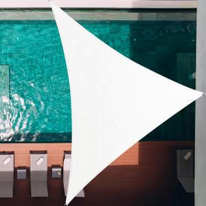 32' x 32' x 32' White Triangle Sun Shade Sail (ssET32) Sun Block Canopy Awning Commercial Grade 190 GSM Permeable UV Block for Outdoor Garden Backyard, 3 2' x 3 2' x 3 2' Premade