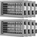 Crawl Space Foundation Vent Cover Automatic 8x16 Inch, Gray 8 Pack
