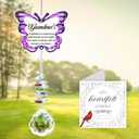 Memorial Gifts for Loss of Grandma,Memorial Crystal Suncatcher,Sympathy Gifts for Loss of Grandmother,Hanging Crystals Ornament for Window Rainbow Maker Prisms Home Decor Gift